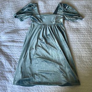 Vylete Blue Silk and Velvet Dress